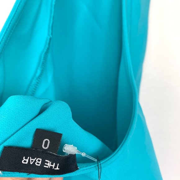 NEW The Bar Liam Open Back Mini Dress Turquoise Blue 0 - Picture 10 of 10